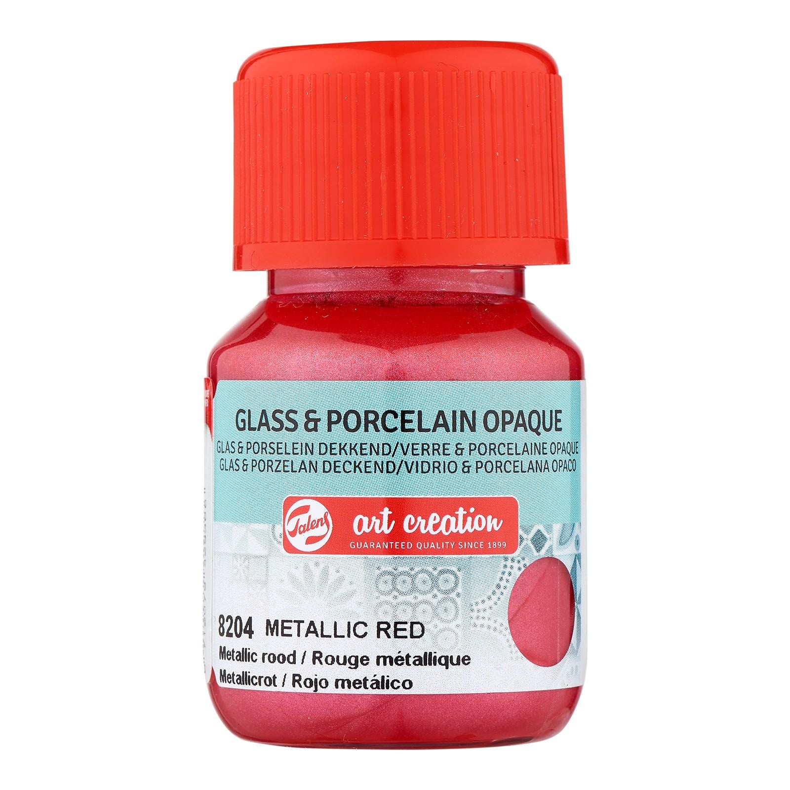 Talens création d'art • verre porcelaine opaque 30ml rouge métallisé