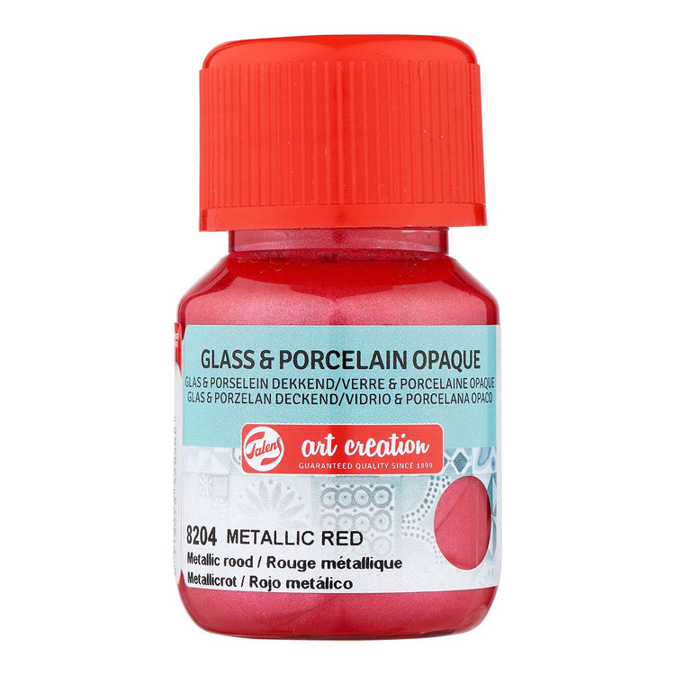 Talens création d'art • verre porcelaine opaque 30ml rouge métallisé