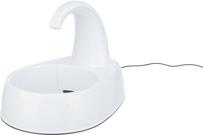 Trixie Fountain Boire en plastique ruisseau incurvé blanc