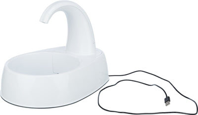 Trixie Fountain Boire en plastique ruisseau incurvé blanc