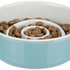 Trixie Food Bowl Slowfeding en céramique bleu gris