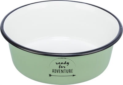 Trixie Food Bowl Bink Blover Box Enamel en acier inoxydable vert