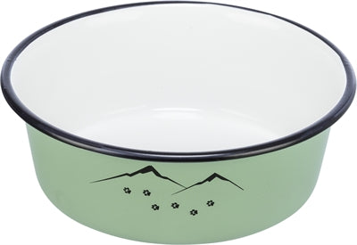 Trixie Food Bowl Bink Blover Box Enamel en acier inoxydable vert