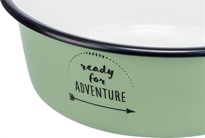 Trixie Food Bowl Bink Blover Box Enamel en acier inoxydable vert