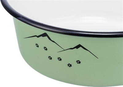 Trixie Food Bowl Bink Blover Box Enamel en acier inoxydable vert