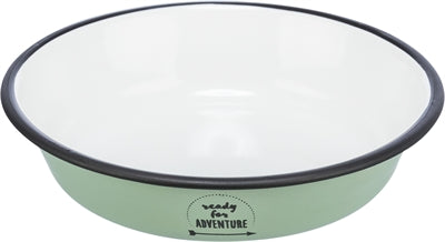 Trixie Voer Waterbanken Flat Ematel en acier inoxydable vert
