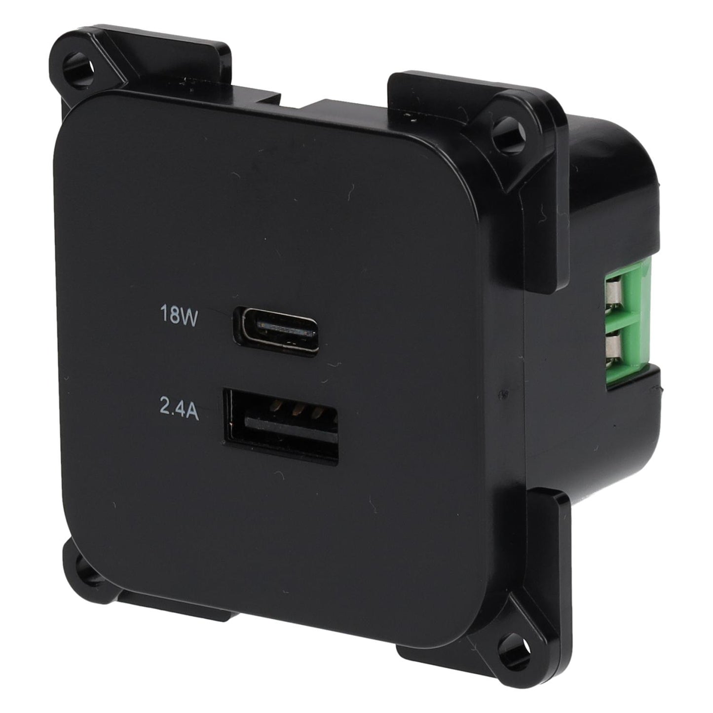 Prise de chargement USB C-line avec USB-A et USB-C - ECE R10 - noir - sans emballage de vente