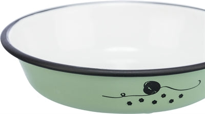 Trixie Voer Waterbanken Flat Ematel en acier inoxydable vert