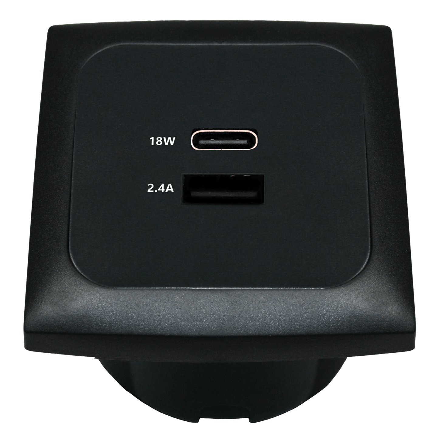 Prise de chargement USB C-line avec USB-A et USB-C avec cadre opale noir