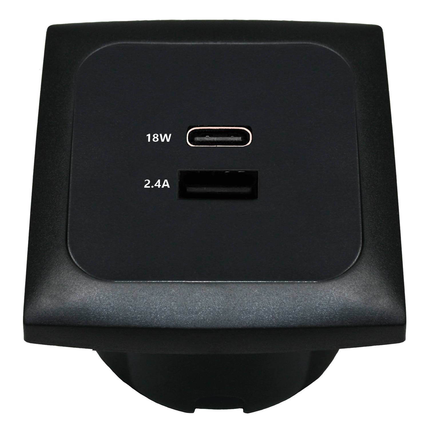 Prise de chargement USB C-line avec USB-A et USB-C avec cadre opale noir
