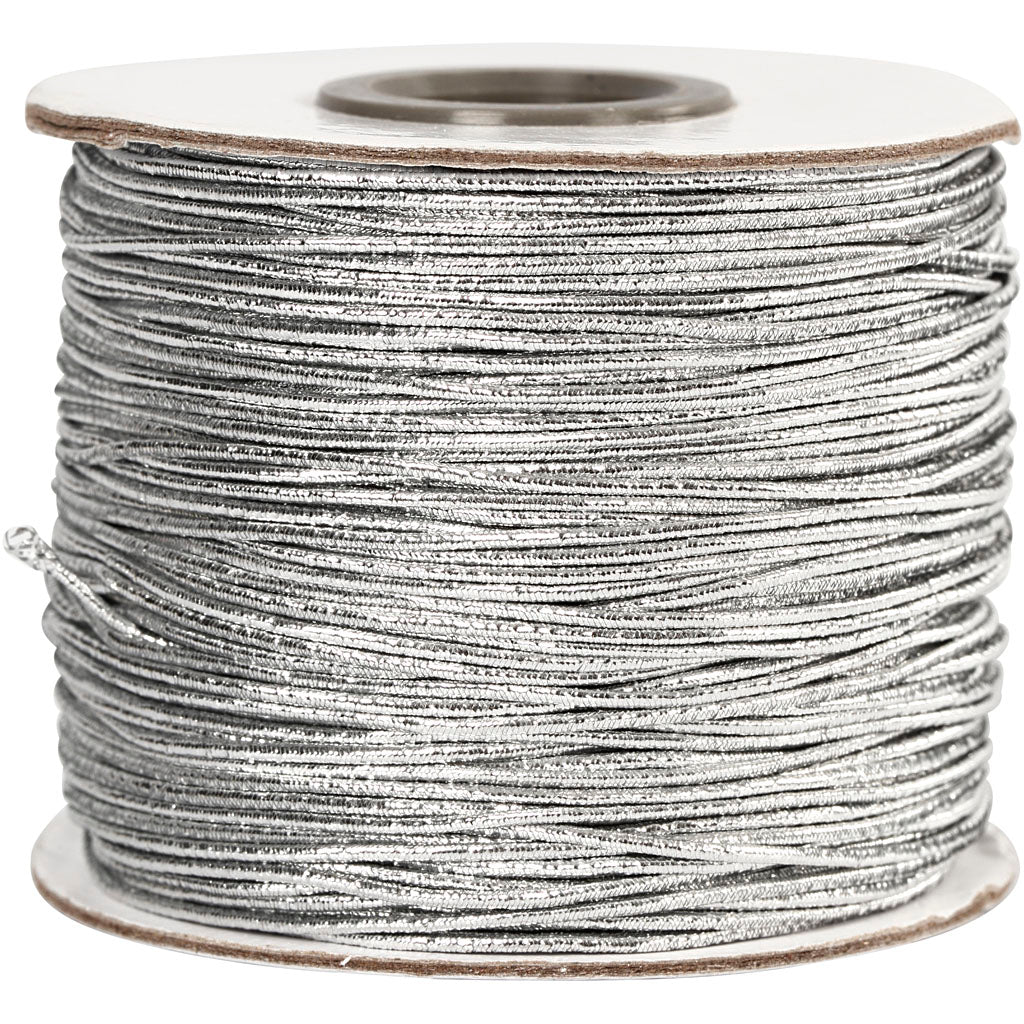 Cordon élastique Creativ company, épaisseur 1 mm, argent, 100 m 1 rouleau
