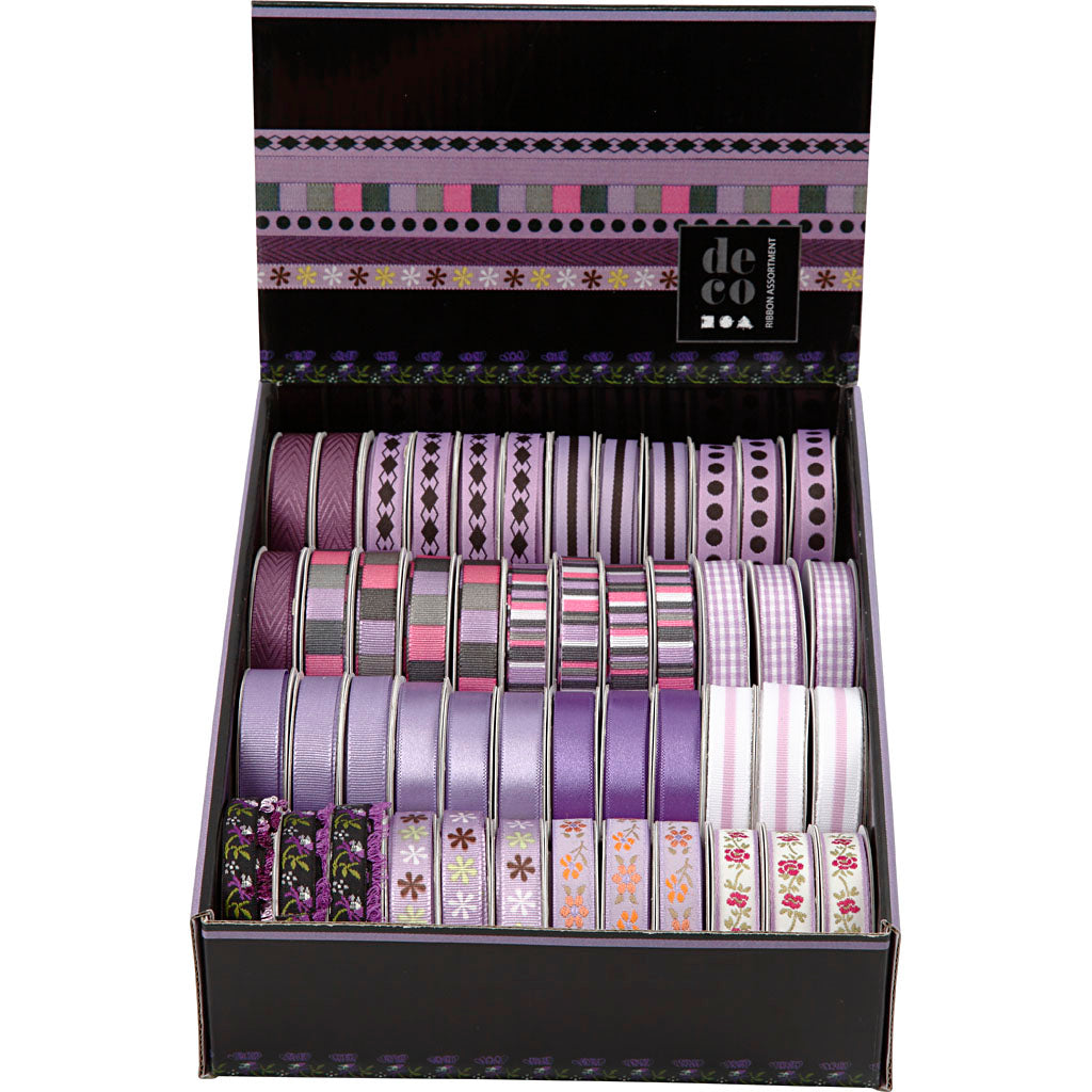 Ruban décoratif Creativ company, l: 10 mm, violet, 48x2 m 1 boîte