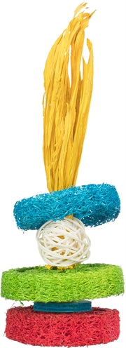Trixie Luffa sonne avec une boule de rotin et un disque de bois naturel