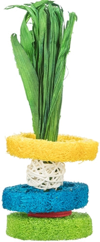 Trixie Luffa sonne avec une boule de rotin et un disque de bois naturel