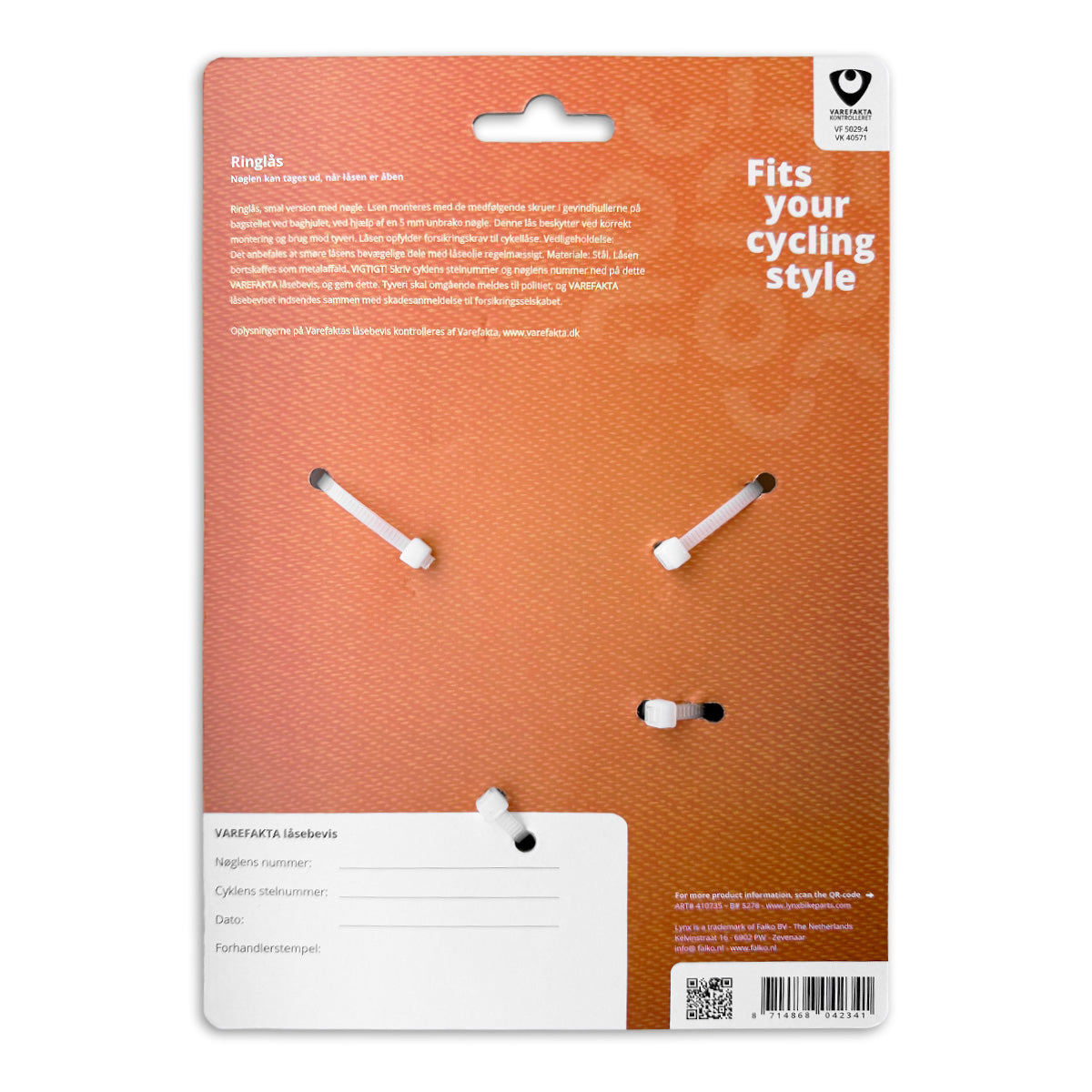 Serrure de cadre Lynx avec clé amovible (varefakta)