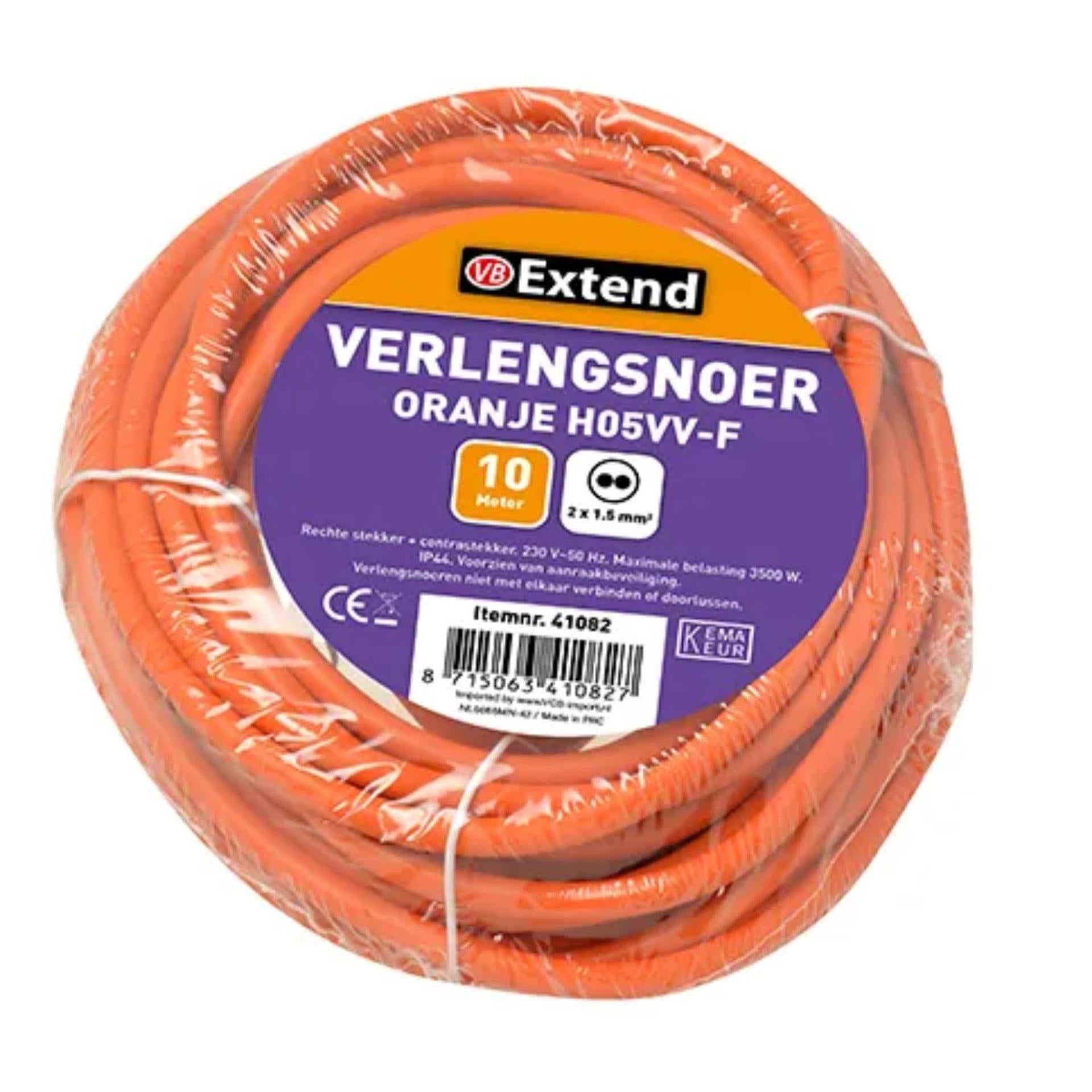 Rallonge 10m non mise à la terre orange