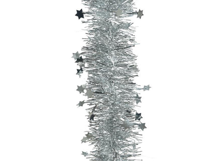 Decoris guirlande lametta étoile l270cm argent