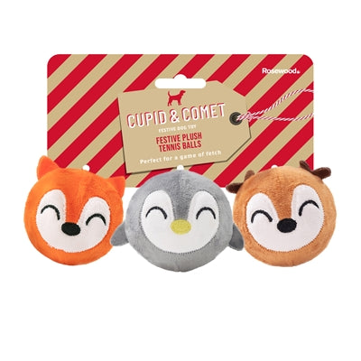 Cupid Comet Festive Balles de tennis en peluche