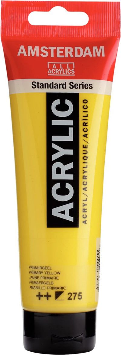 Tube de peinture acrylique série standard Amsterdam 120 ml jaune primaire 275