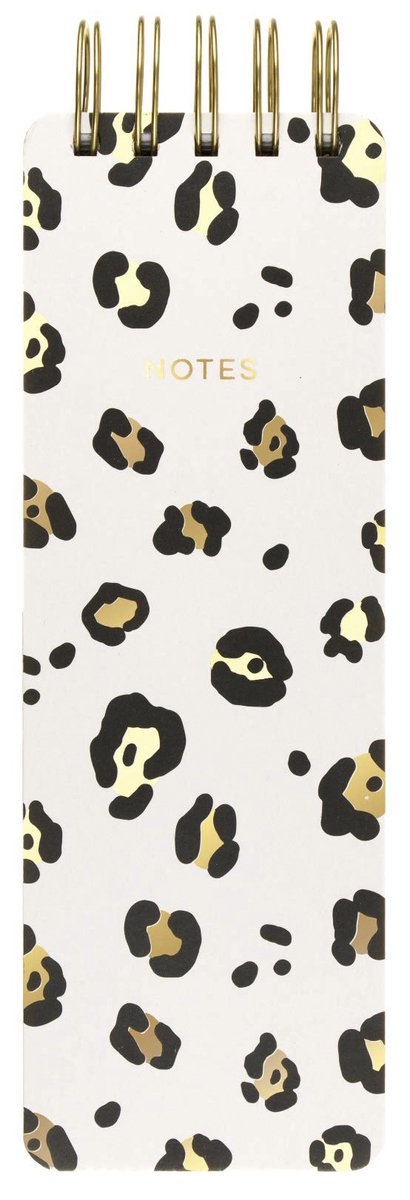 Bloc-notes Eccolo - spirale - léopard noir - trait - env.8x23cm - ec-q601t