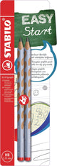 Stabilo easygraph - crayon graphite ergonomique - droitier - dureté hb - bleu pastel - 2 pièces
