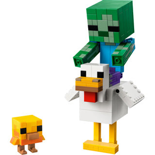 Jouet de construction Lego ® Minecraft® Chicken Rider - Décoration de jeu avec bébé zombie, poulet et poussin - Astuce cadeau pour garçons et filles à partir de 9 ans - 21582