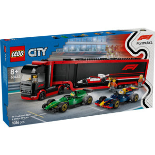 Camion LEGO LEGO CITY 60445 F1 avec des voitures RB20 et AMR24 F1