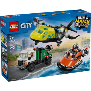 Lego city 60505 remix d'un avion, d'un camion de service et d'un aéroglisseur