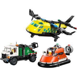 Lego city 60505 remix d'un avion, d'un camion de service et d'un aéroglisseur