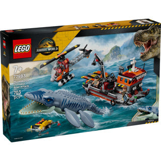 Lego Jurassic World Mosasaurus Boat Attack Dinosaur Jouets pour enfants 77983