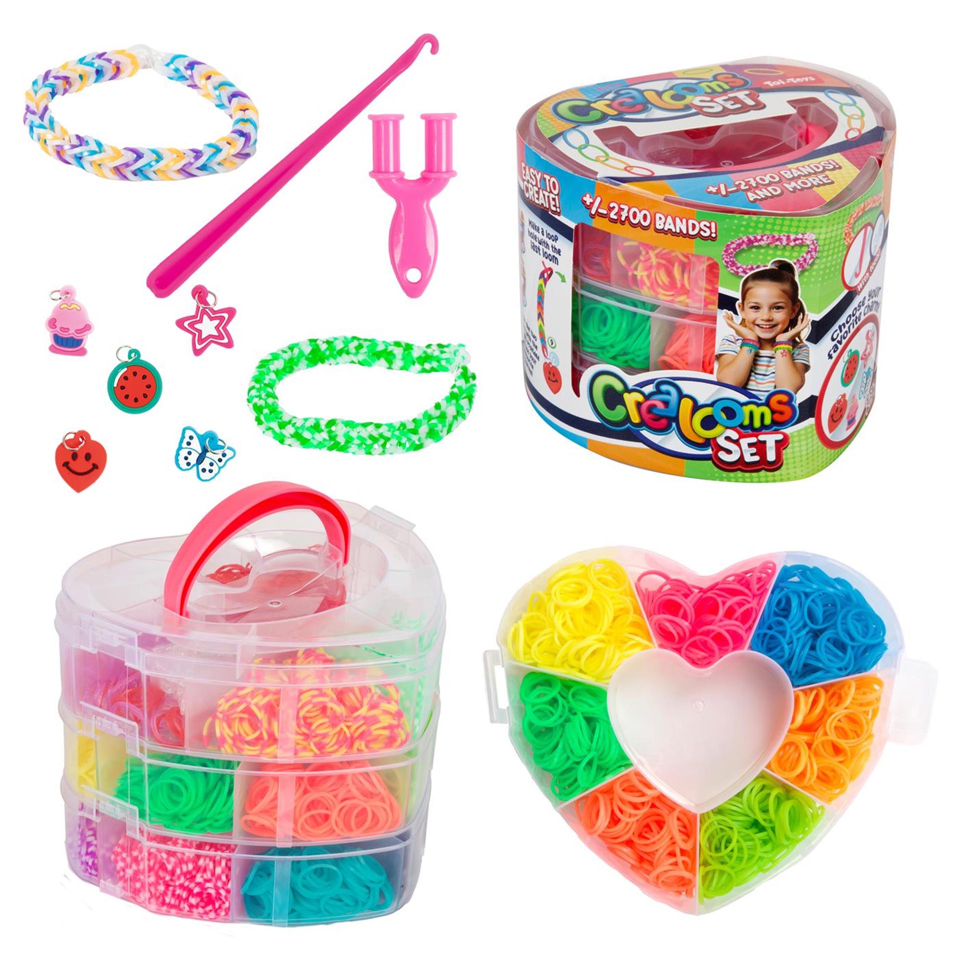 Toi-toys ensemble de bandes à tisser 2700 pièces dans une boîte de rangement coeur