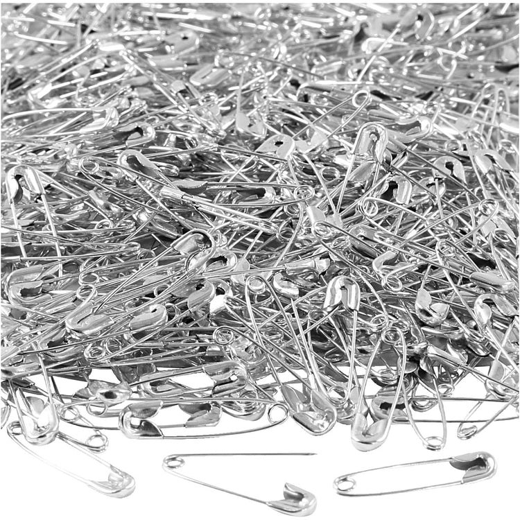 Creativ Company Safety Pins, L: 22 mm, épaisseur 0,6 mm, argent, 500 pièces 1 boîte