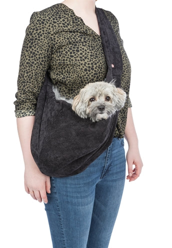 Trixie Dog Sac Belly Carrier Soft Black Grey