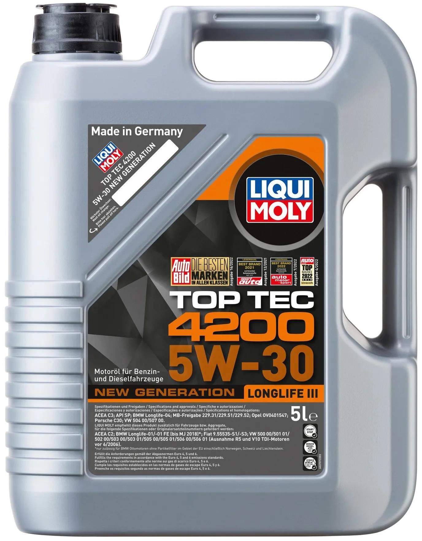 Liqui Moly Motor Oil Top Tec 4200 Nouvelle génération.