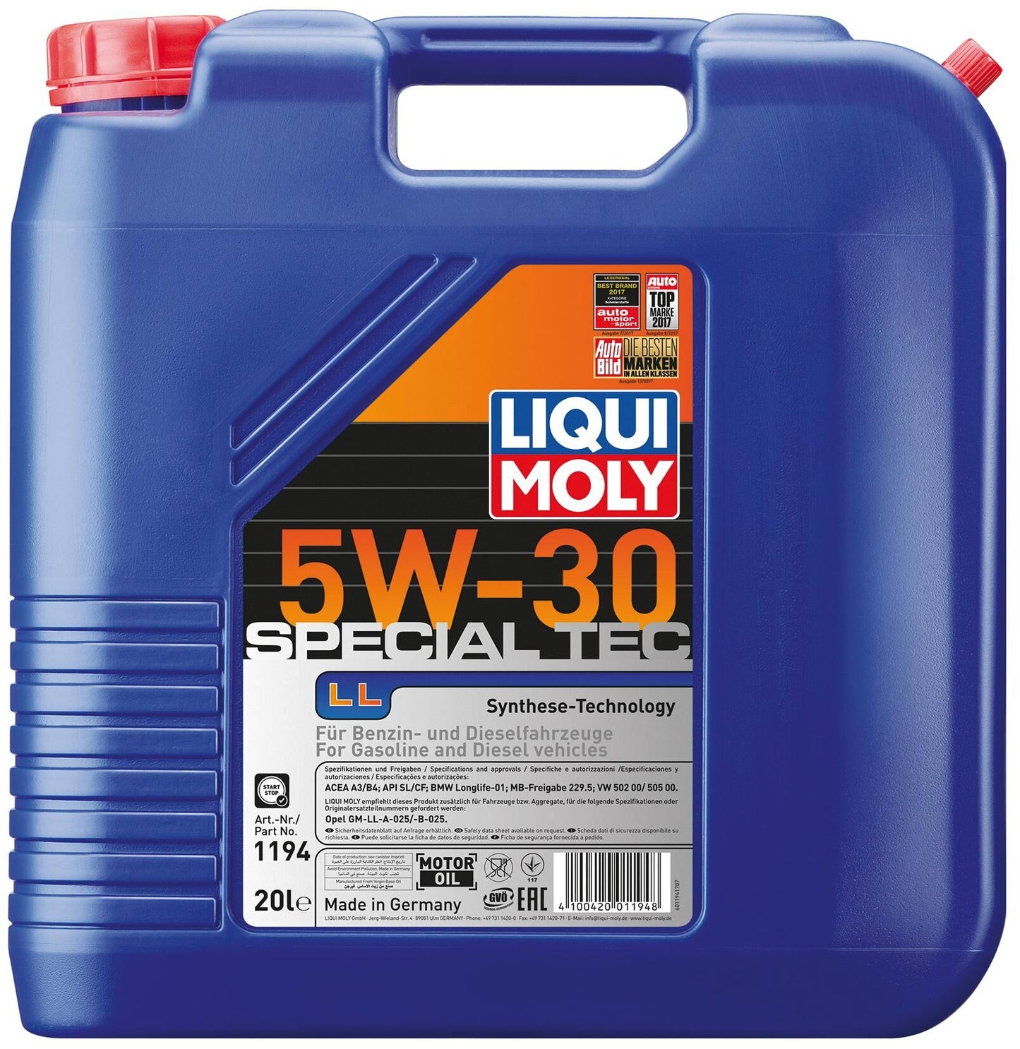 Liqui Moly Special Tec LL 5W-30 20L Motoroil