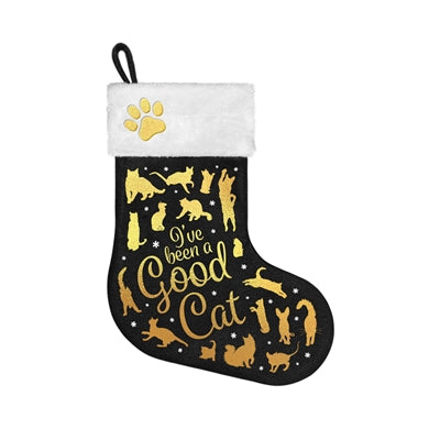 Beaucoup de cadeaux chaussettes de Noël J'ai la jambe un bon chat noir