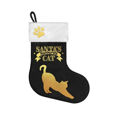 APPONDANT CADEAUX chaussettes de Noël Cat préféré du Santa Black