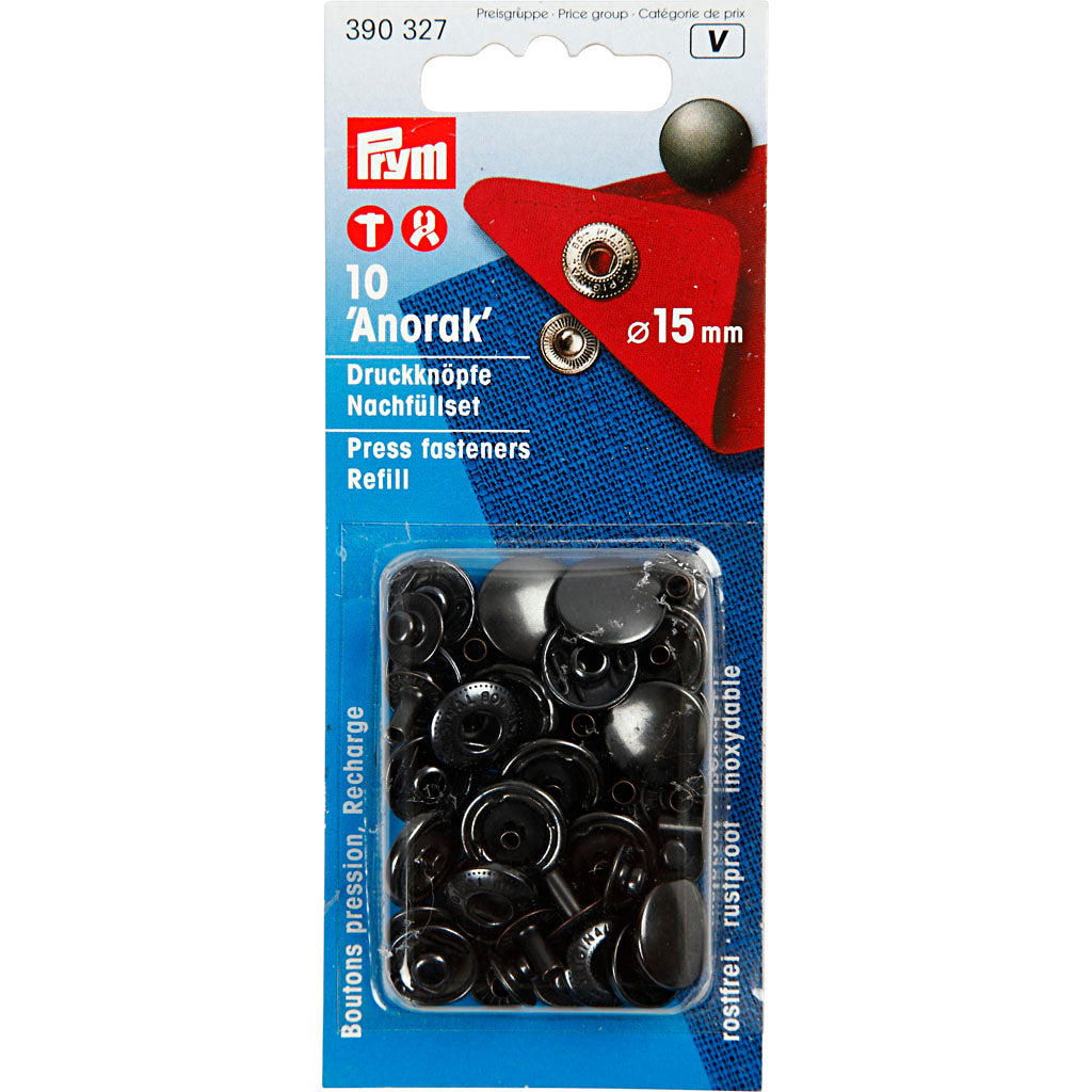 Prym Press Studs - Recharge, D 15 mm, 10 pièces 1 boîte