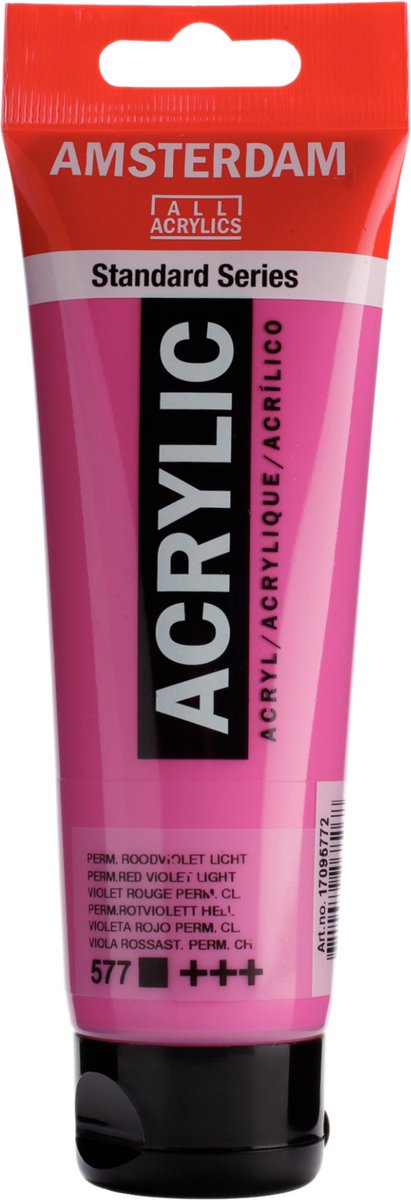 Tube de peinture acrylique série standard Amsterdam 120 ml lumière rouge-violet permanente 577