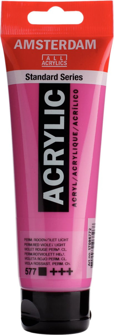 Tube de peinture acrylique série standard Amsterdam 120 ml lumière rouge-violet permanente 577