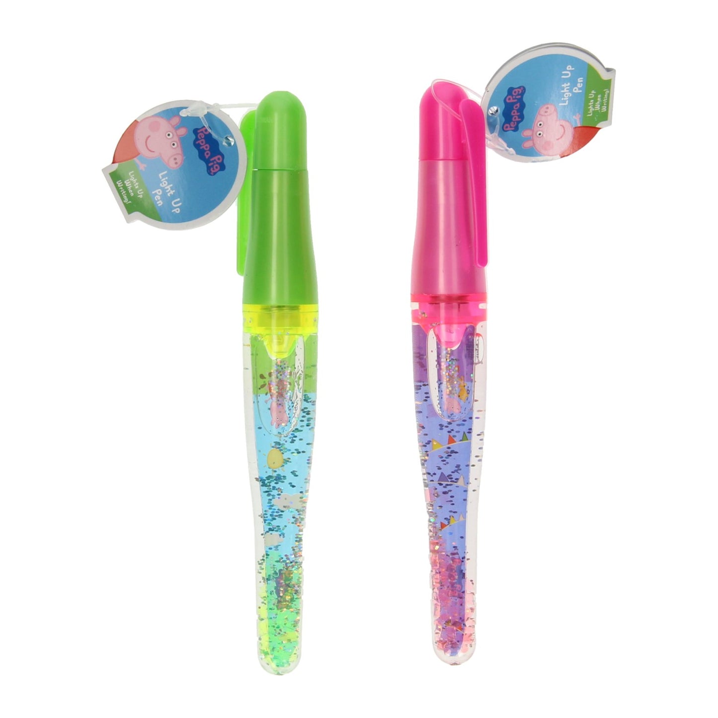 Stylo à paillettes de porc peppa avec de la lumière