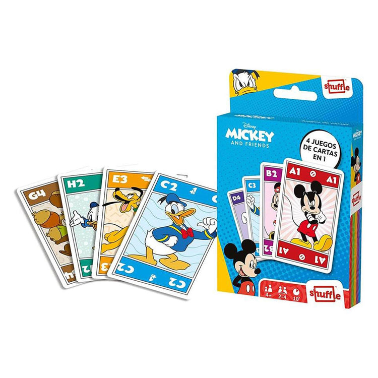 Jeu de cartes Disney shuffle 4en1 amis mickey
