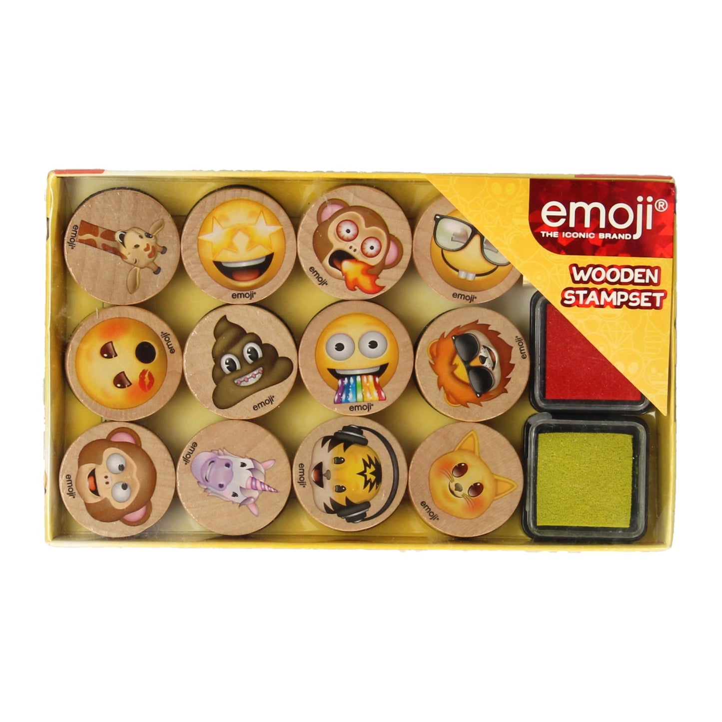 ensemble de tampons en bois emoji