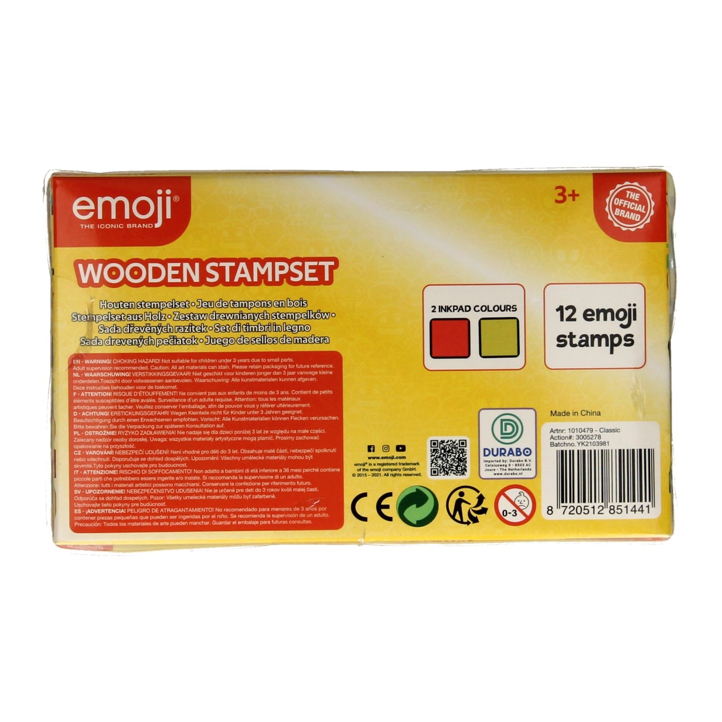 ensemble de tampons en bois emoji