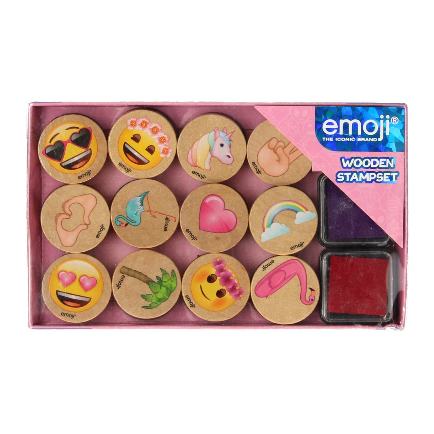 ensemble de tampons en bois emoji