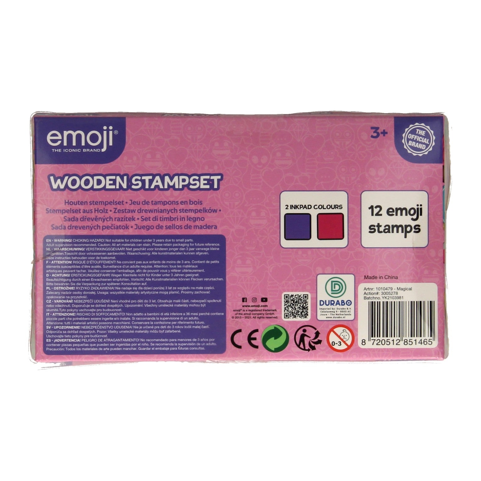 Ensemble de tampons en bois emoji