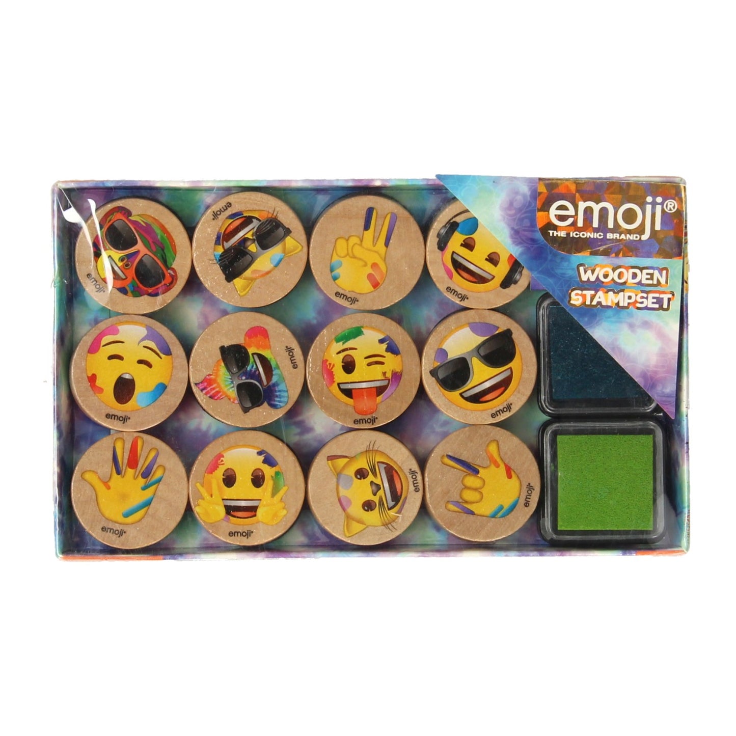 Ensemble de tampons en bois emoji