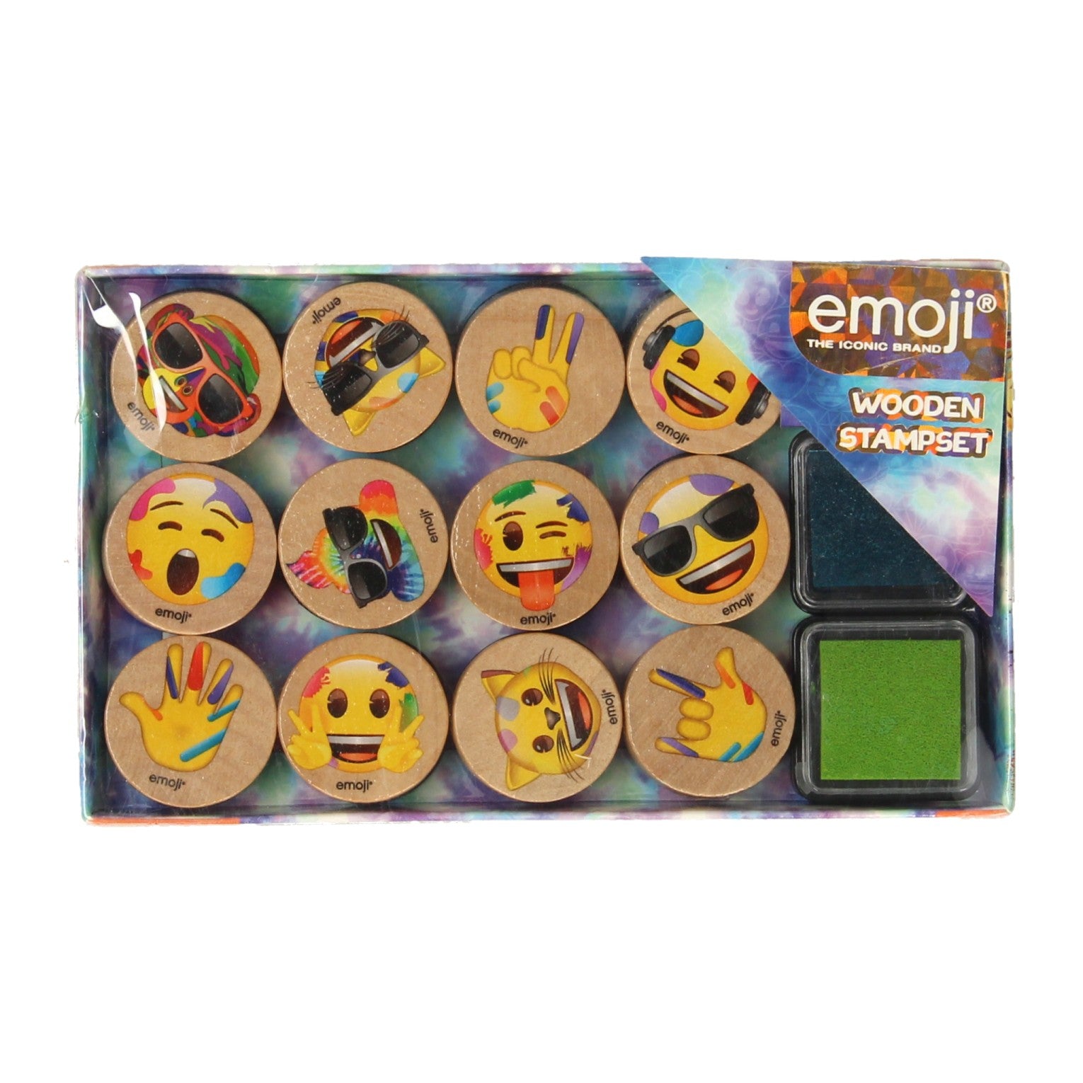 Ensemble de tampons en bois emoji
