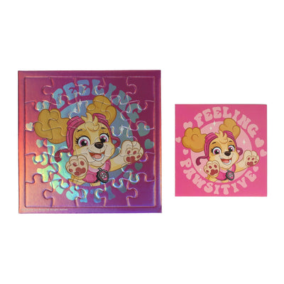 Carte puzzle Paw Patrol carte rose et enveloppe