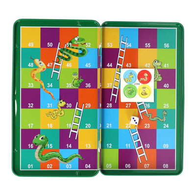 Jeu de voyage magnétique d'introduction dans des échelles de serpents en conserve